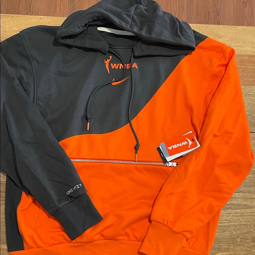 Nike WNBA DRI-FIT Black and Orange Hoodie Large